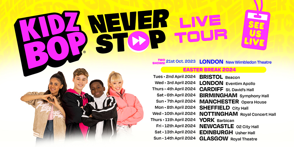 KIDZ BOP Never Stop Live Tour 2024, Official Concert Tickets from