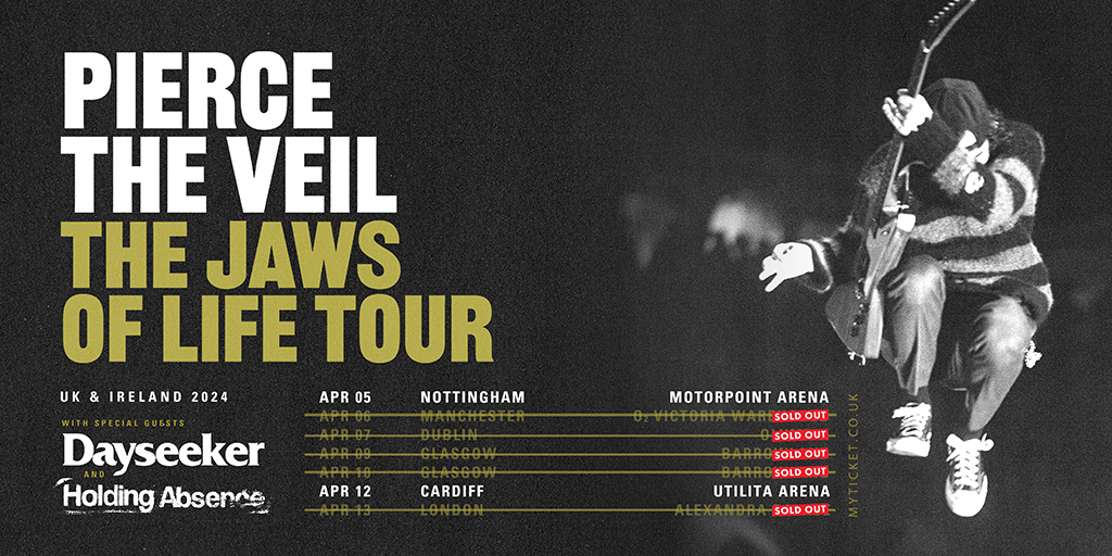 Pierce The Veil The Jaws Of Life Tour Olympia Sunday 7 April 2024